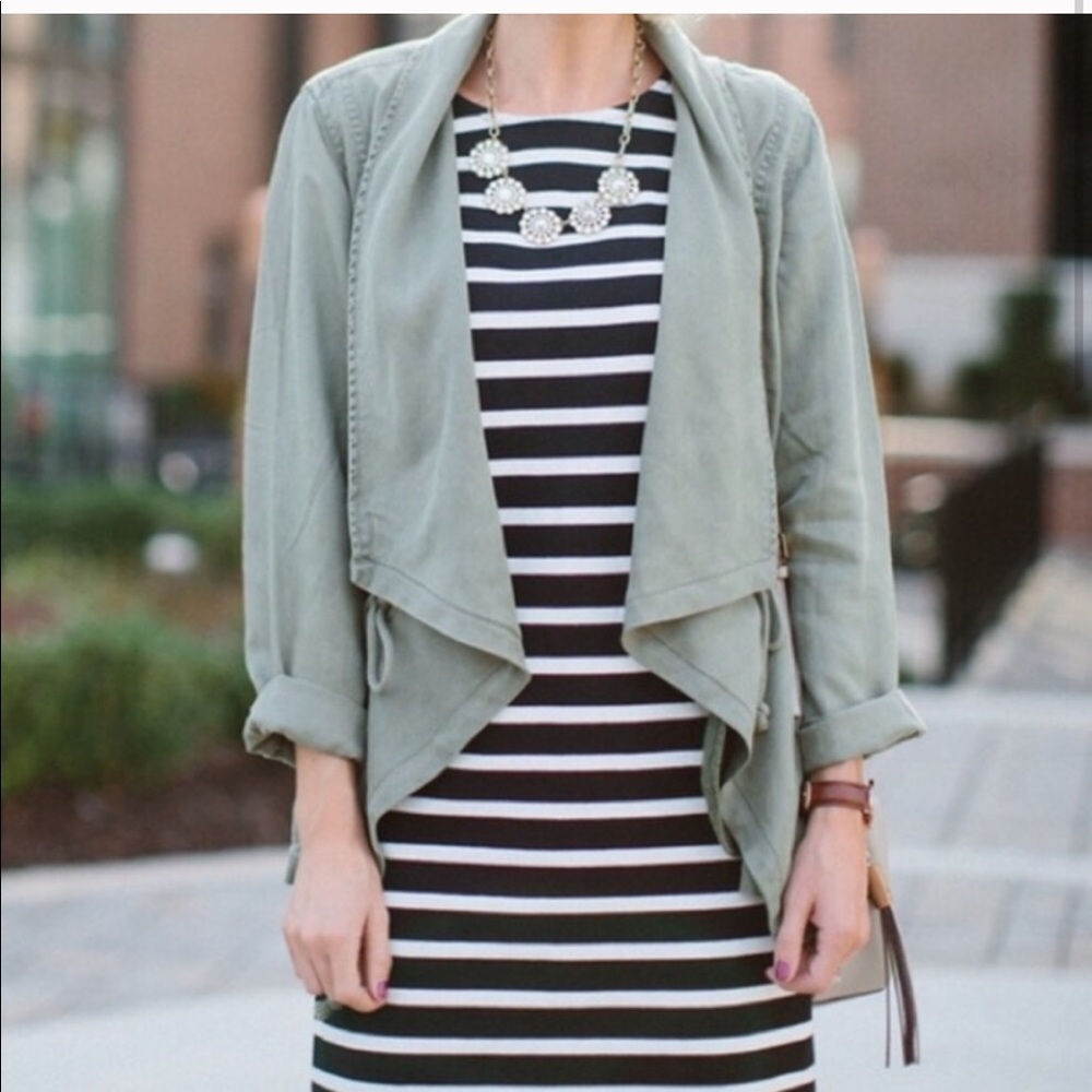 Max Jeans Olive Green Utility Drawstring Jacket M